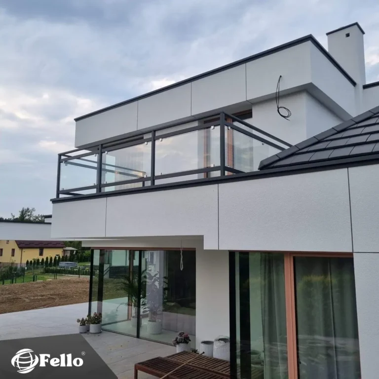 Balustrada szklana w ramie aluminiowej - realizacja Fello