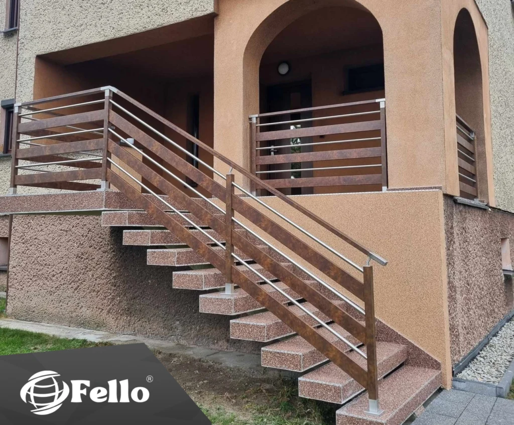 Balustrada Fello model Diverse w kolorze corten