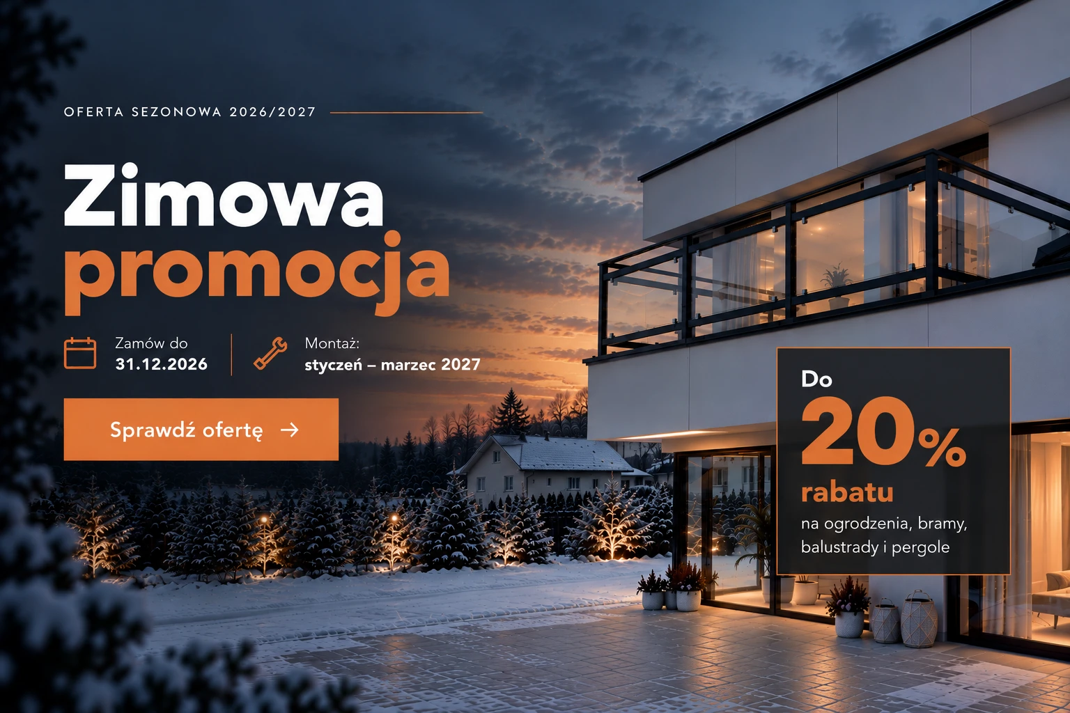 Zimowa promocja Fello - do 20% rabatu na ogrodzenia, bramy, balustrady i pergole